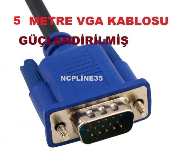 NCPLİNE 5 METRE BİLGİSAYAR MONİTÖR PC LEPTOP LAPTOP PROJEKSİYON KABLOSU ürün görseli 1