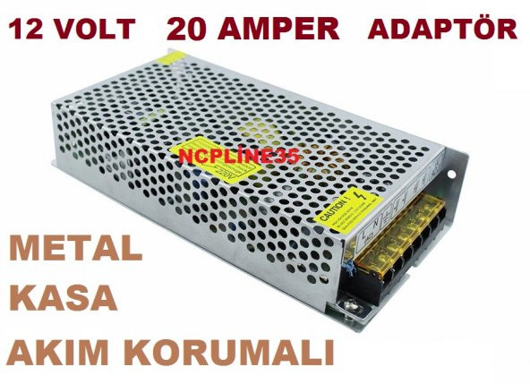12 VOLT 20 AMPER 12V 20 Ah ADAPTÖR ŞARJ CİHAZ- ALETİ -güç kaynağı ürün görseli 1