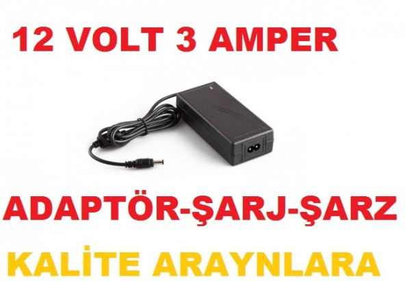 12 VOLT 3000 MİLİAMPER 3 AMPER LET ADAPTÖRÜ ŞARJ CİHAZI ürün görseli 1