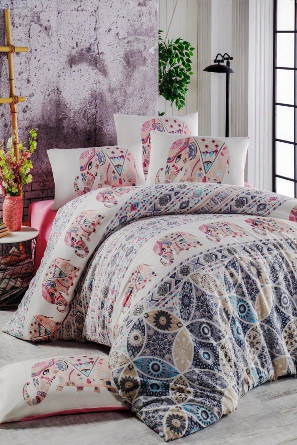 LadyModa Elephant Çift Kişilik Nevresim Seti - Resim 8