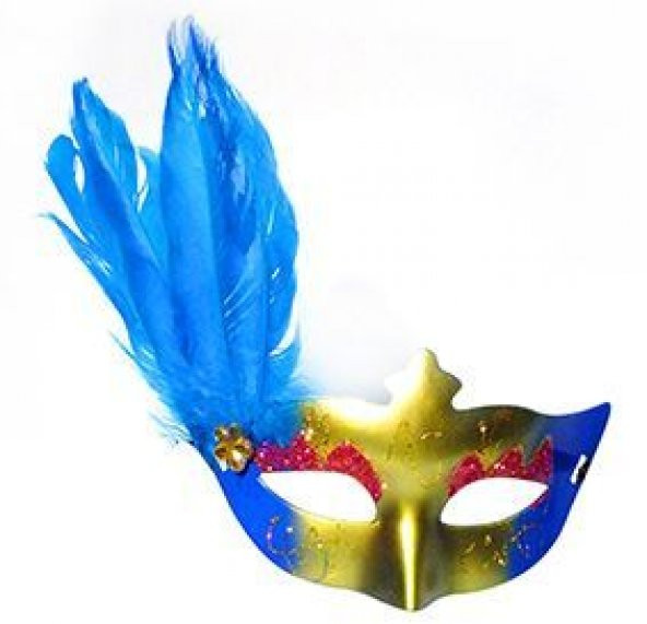 MASKE TÜYLÜ MAVİ GOLD ürün görseli 1