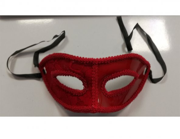MASKE YARIM DANTEL KIRMIZI ürün görseli 1