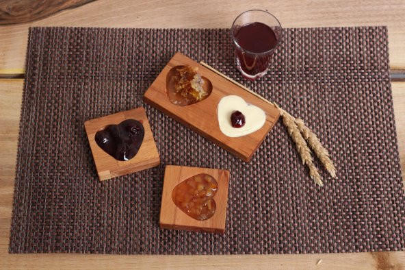 Kalbim Mini İkili Sunum Tabağı - Servis Tabağı - Bambu Tabak ürün görseli 1