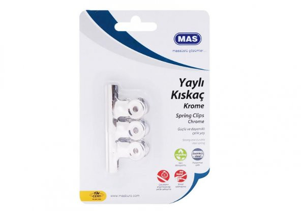 MAS KISKAC BEYAZ METAL 40mm  3 LU BLS.(951) ürün görseli 1