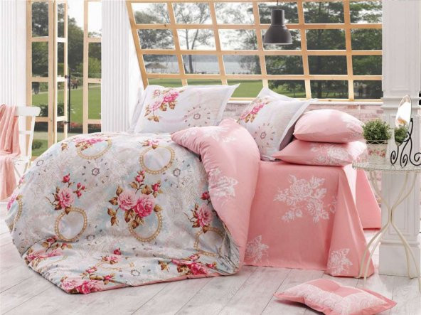 Hobby Poplin Clementina Çift Kişilik Nevresim Takımı ürün görseli 1