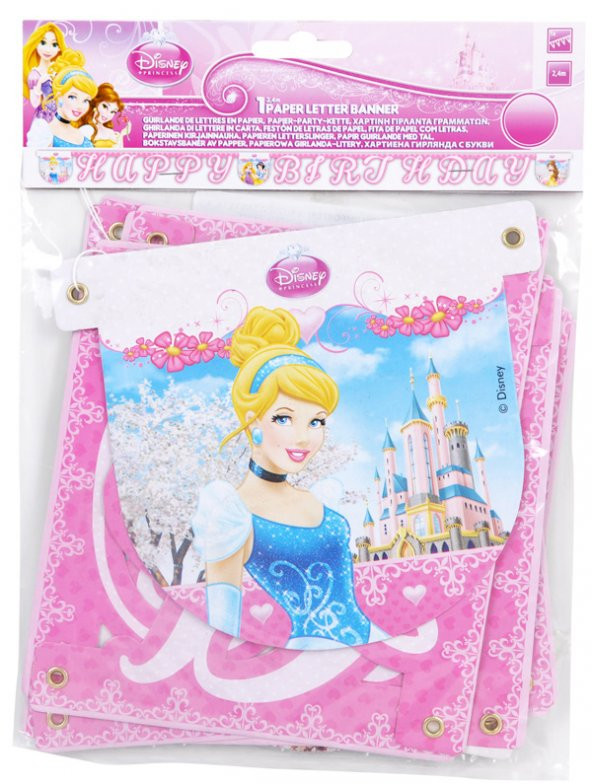 PRİNCESS HAPPY BİRTHDAY BANNER ürün görseli 1
