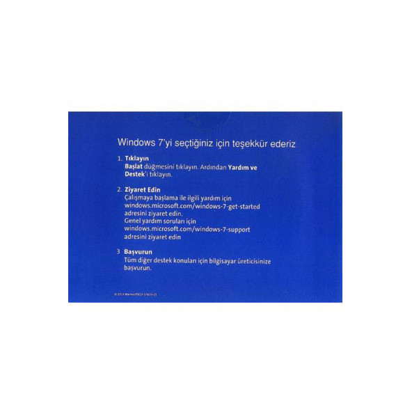 PTTAVM: Microsoft Windows 7 Pro Türkçe Oem İşletim Sistemi (64 Bit