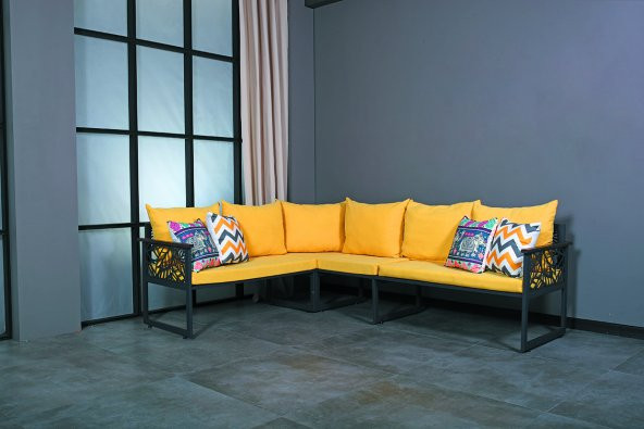 VERASİT LEAF GREY KÖŞE TAKIMI+MASA - Resim 3