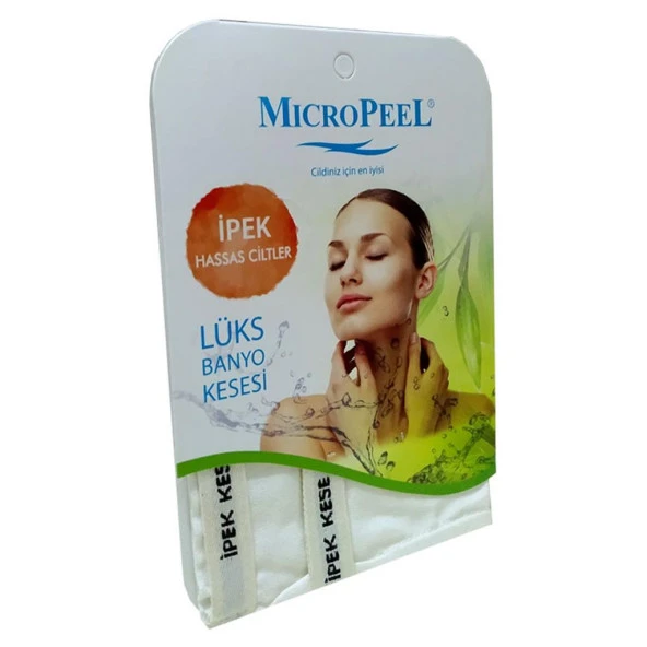 Micro Peel İpek Kese Hassas Ciltler İçin Banyo Kesesi Beyaz 16CMX25CM ürün görseli 1
