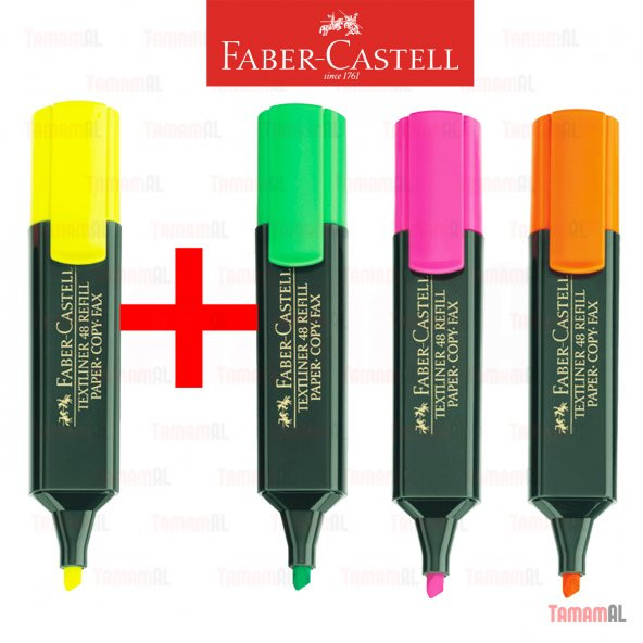 FABER CASTELL FOSFORLU KALEM SARI PEMBE YEŞİL TURUNCU 3+1 ürün görseli 1