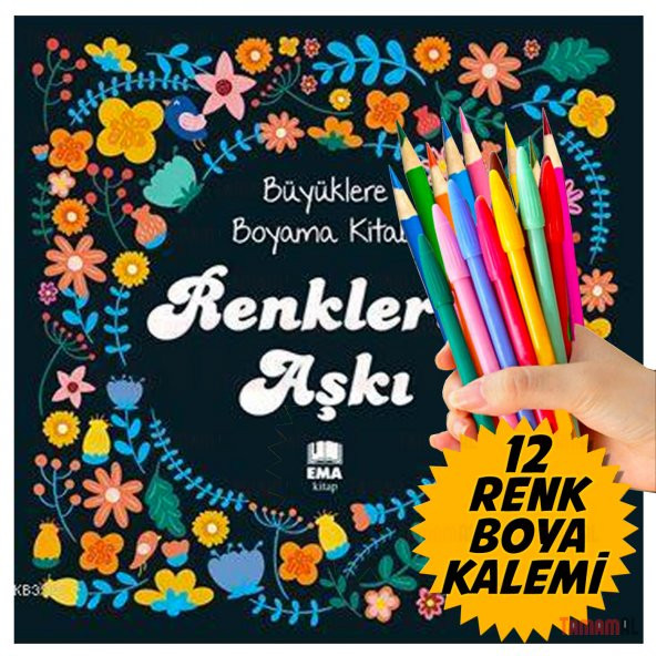 MANDALA Büyükler için BOYAMA KİTABI + Renkli Boya kalem Seti ürün görseli 1