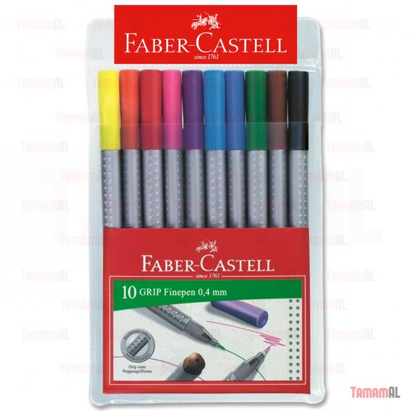 FABER CASTELL / 10 RENK / GRİP FİNEPEN / RENKLİ TÜKENMEZ KALEM ürün görseli 1
