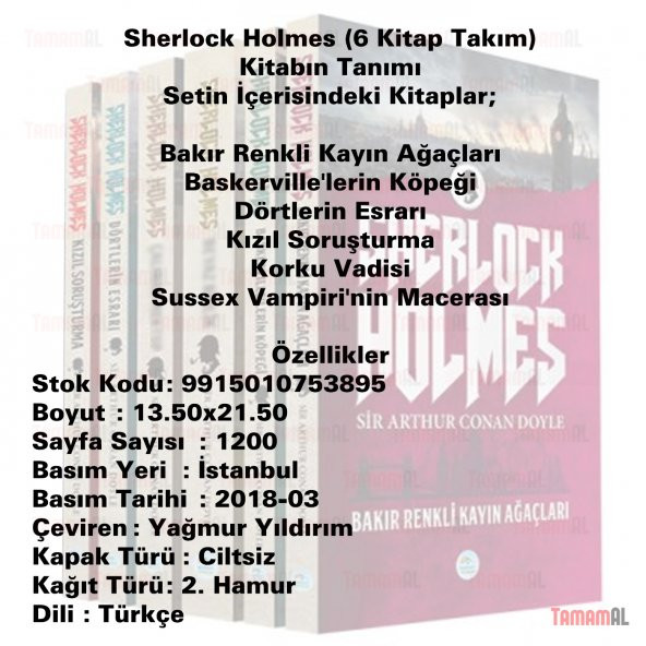 Sherlock Holmes Seti 6 Kitap - Sir Arthur Conan Doyle - Resim 2