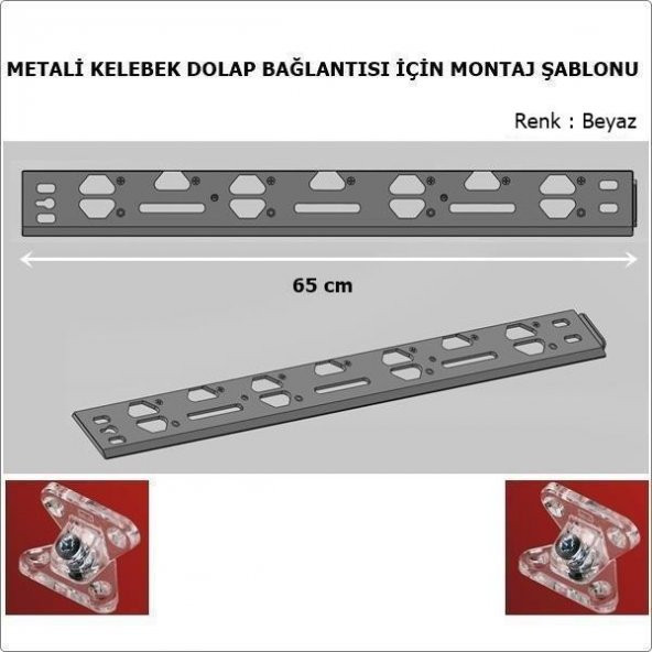 Metali Marka Kelebek Bağlantı İçin Montaj Şablonu Cetvel 65 cm ürün görseli 1