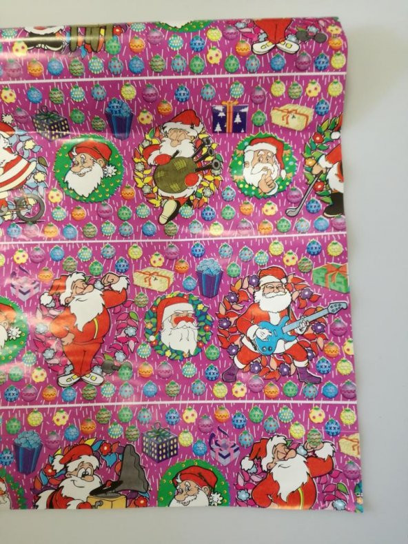 YILBAŞI HEDİYE KAĞIT NOEL BABA PEMBE - 1 ADET ürün görseli 1