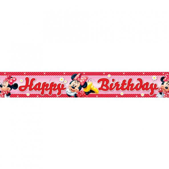 MİNNİE FOLYO HAPPY BİRTHDAY BANNER 4M ürün görseli 1
