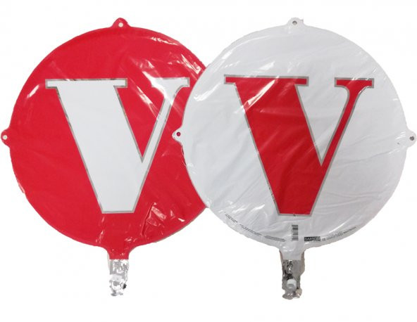 FOLYO BALON HARF V ÇİFT TARAFLI KIRMIZI-BEYAZ 18   (DÜ 15TL) ürün görseli 1