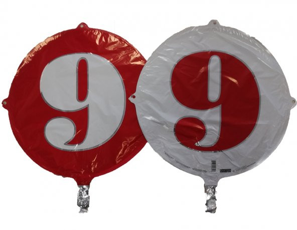 FOLYO BALON RAKAM 9 ÇİFT TARAFLI KIRMIZI-BEYAZ 18(DÜ 15TL) ürün görseli 1