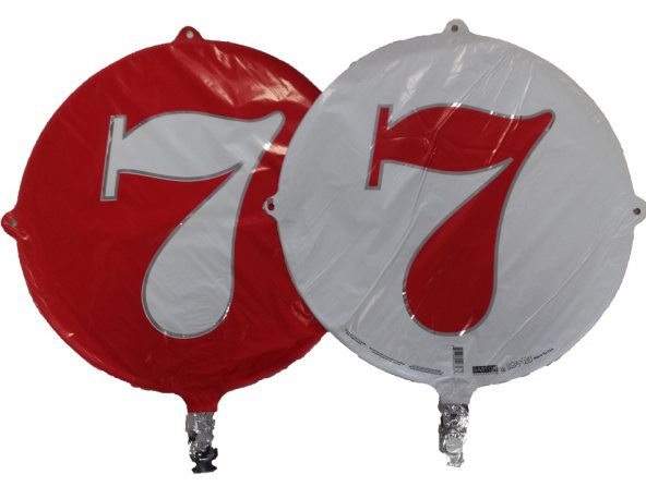 FOLYO BALON RAKAM 7 ÇİFT TARAFLI KIRMIZI-BEYAZ 18 - PAKETTE  1 ADET (DÜ 15TL) ürün görseli 1