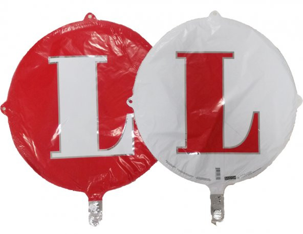 FOLYO BALON HARF L ÇİFT TARAFLI KIRMIZI-BEYAZ 18 - PAKETTE 1 ADET ürün görseli 1