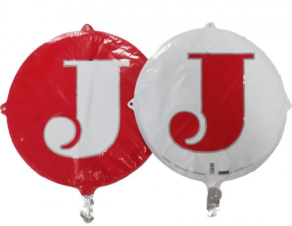 FOLYO BALON HARF J KIRMIZI-BEYAZ 18  (DÜ 15TL) ürün görseli 1