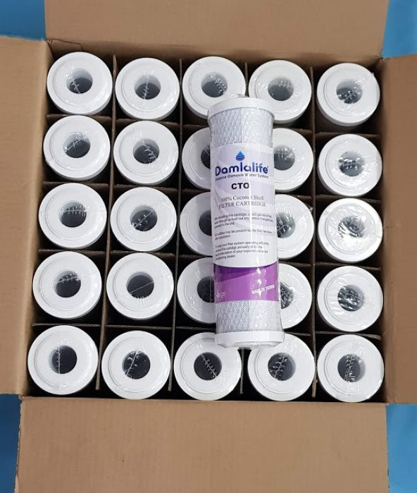 Damlalife 10'' Blok Karbon (CTO) Su Arıtma Filtre 25 ADET ürün görseli 1