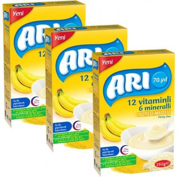 ARI MAMA SÜTLÜ MUZLU 200 GR X 3 ADET ürün görseli 1