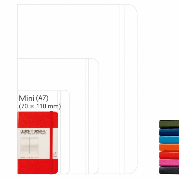 Leuchtturm1917 Not Defteri Mini Boy (A7), Sert Kapak, 169 Numaralandırılmış Sayfa, ürün görseli 1