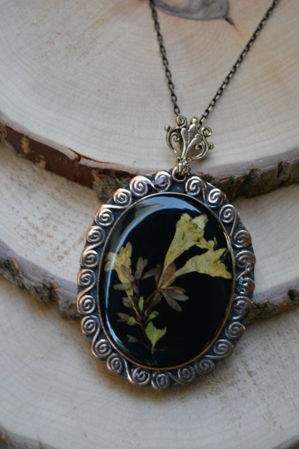 STONEAGE JEWELLERY Gerçek Çiçeklerden Tasarım Bayan Kolye ürün görseli 1