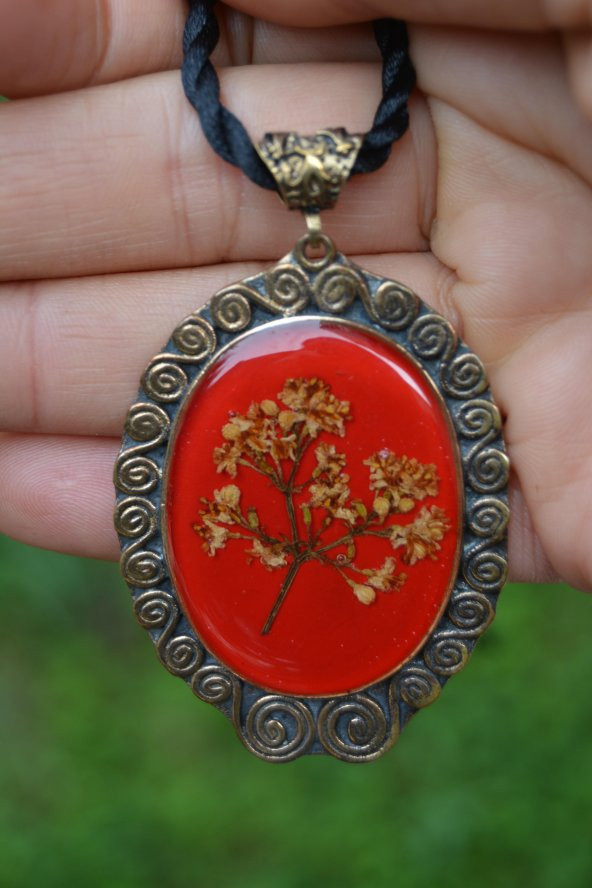STONEAGE JEWELLERY Gerçek Çiçek El Yapımı Bayan Kolye ürün görseli 1