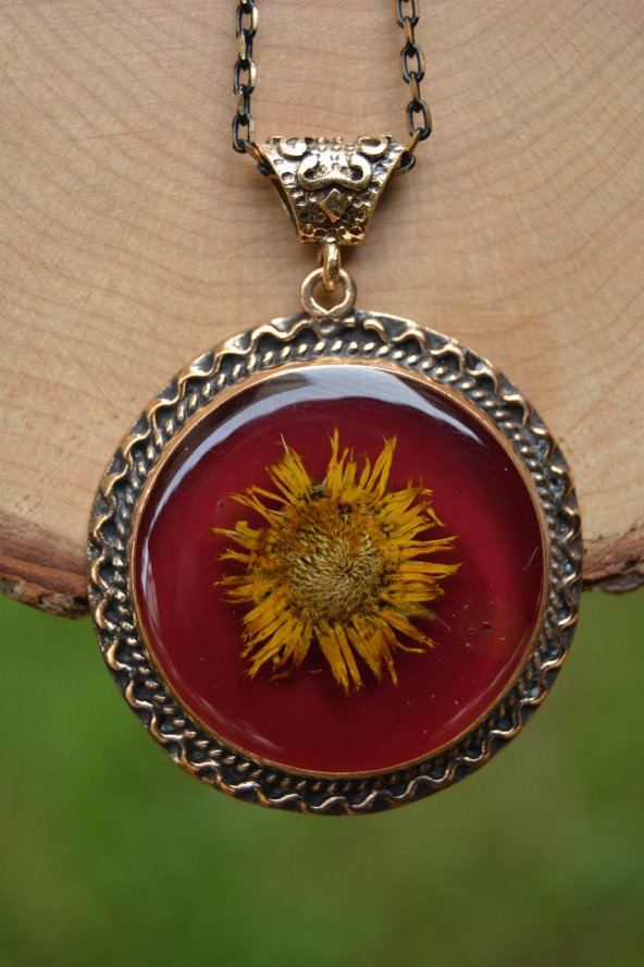 STONEAGE JEWELLERY Gerçek Çiçek El Yapımı Bayan Kolye ürün görseli 1