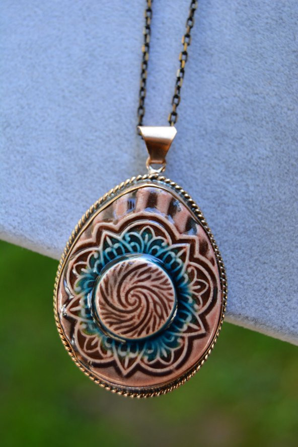 STONEAGE JEWELLERY Özel Tasarım Çini Bayan Kolye ürün görseli 1