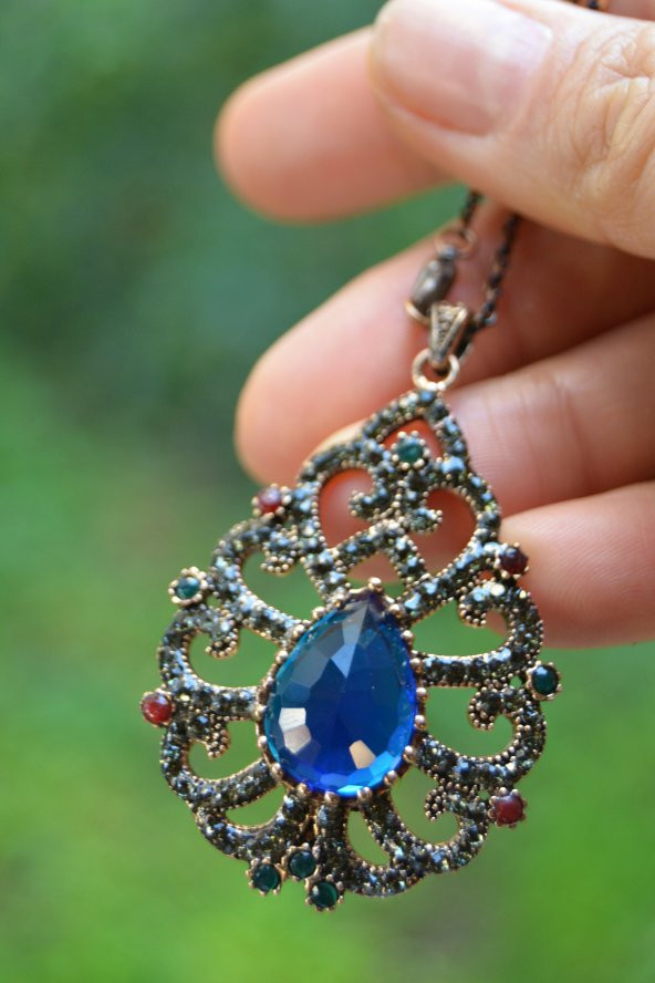 STONEAGE JEWELLERY Safir Taşlı Otantik Bayan Kolye ürün görseli 1