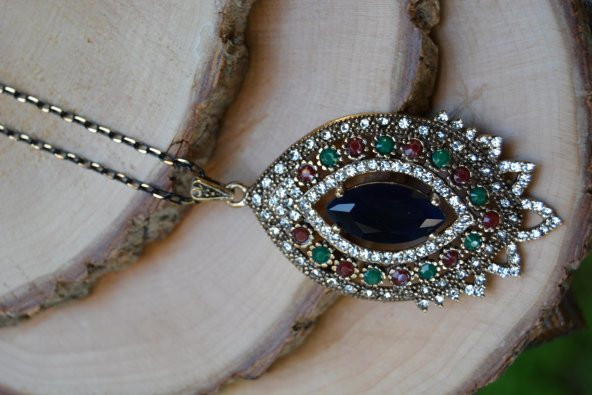STONEAGE JEWELLERY Safir Taşlı Otantik Kolye ürün görseli 1