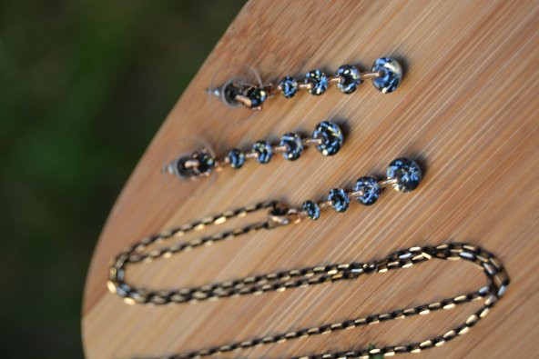 STONEAGE Antrasit Taşlı Zirkon Bayan Set - Resim 2