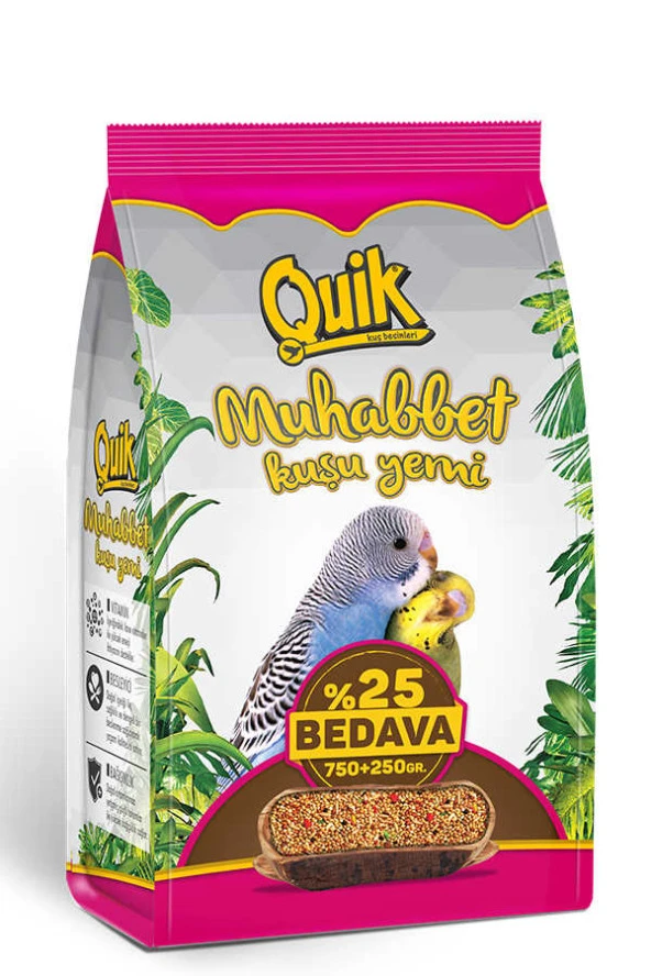 Quik Muhabbet Kuşu Yemi 1000 gr. Skt:06/2027 ürün görseli 1