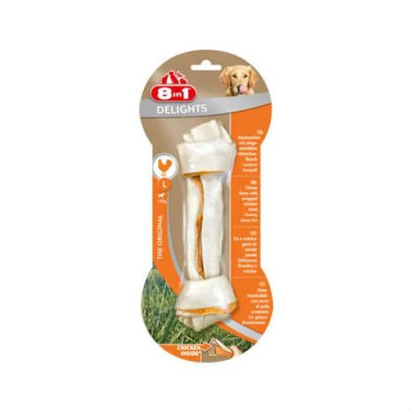 8 in 1 Delight Bones L Tavuklu Köpek Ödül Kemiği Skt : 11/2027 ürün görseli 1