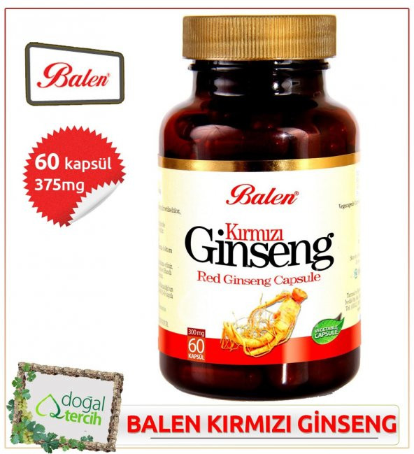 3 x Balen Kırmızı Ginseng Kapsül 60x375 mg ürün görseli 1