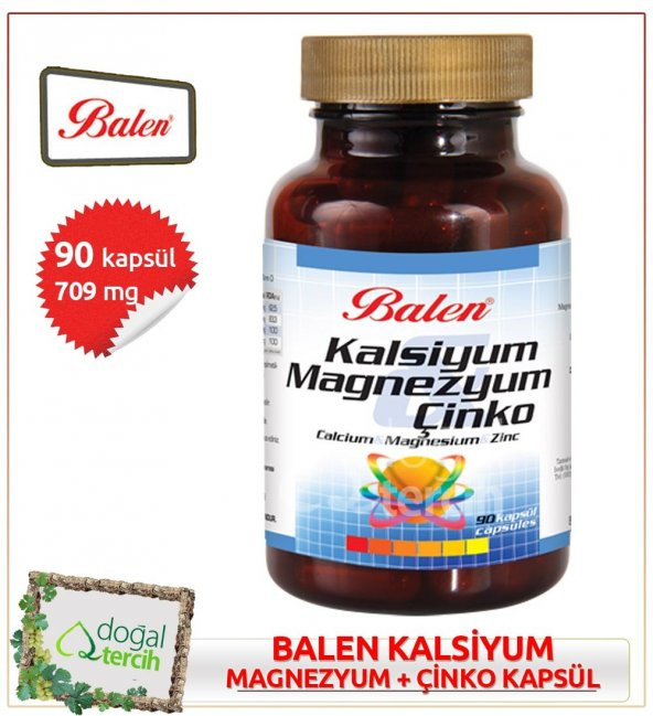 3 x Balen Kalsiyum Magnezyum Çinko 90 Kapsül ürün görseli 1
