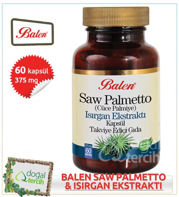 3 x Balen Saw Palmetto (Cüce Palmiye), Isırgan Ekstraktı Kapsül ürün görseli 1