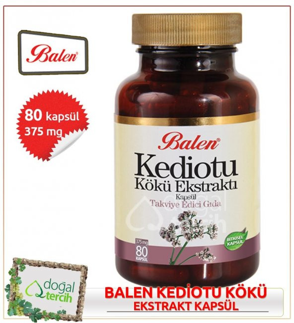 2 Adet x Balen Kediotu Kökü Ektraktı - Valerian- 80 Kapsül ürün görseli 1