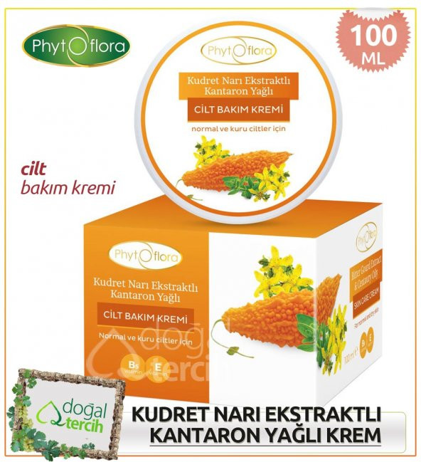 Phytoflora Kudret Narı Ekstraktlı Kantaron Yağlı Cilt Bakım Kremi ürün görseli 1