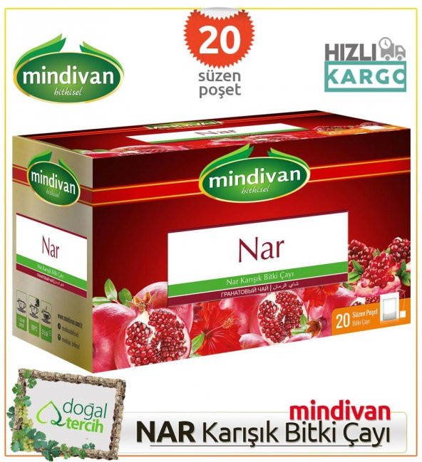 Mindivan Nar Aromalı Karışık Bitki Çayı ürün görseli 1