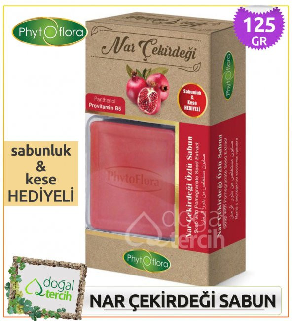 Phytoflora Nar Çekirdeği Özlü Sabun (Sabunluk ve Kese Hediyeli!) ürün görseli 1
