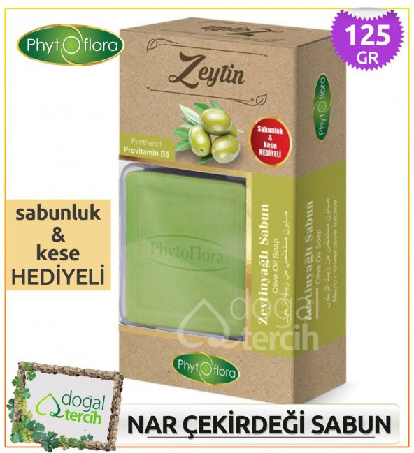 Phytoflora Zeytinyağlı Sabun (Sabunluk ve Kese Hediyeli!) ürün görseli 1