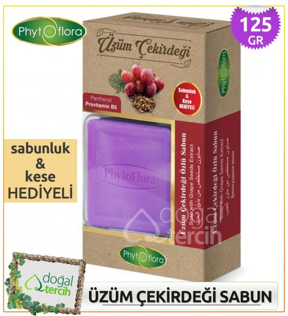Phytoflora Üzüm Çekirdeği Özlü Sabun (Sabunluk ve Kese Hediyeli!) ürün görseli 1