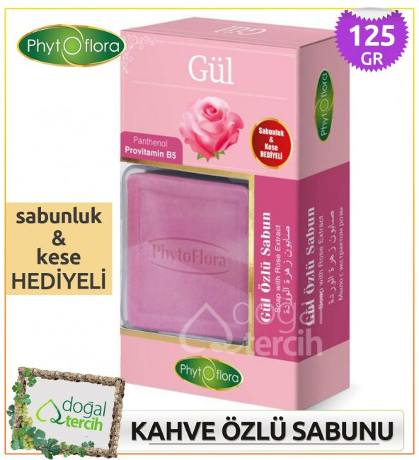 Phytoflora Gül Özlü Sabun (Sabunluk ve Kese Hediyeli!) ürün görseli 1