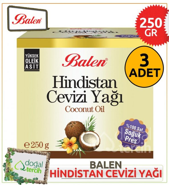 Balen Hindistan Cevizi Yağı 250 gr x 3 Adet ürün görseli 1