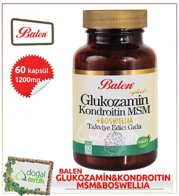 Balen Glukozamin Kondroitin MSM Boswelia Tablet 60 x 1200 mg ürün görseli 1