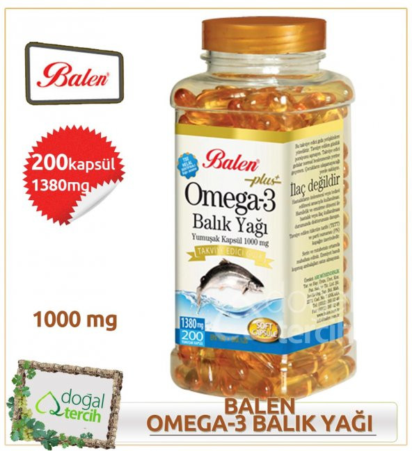 Balen Omega 3 Balık Yağı 200 Yumuşak Kapsül 1000 mg ürün görseli 1
